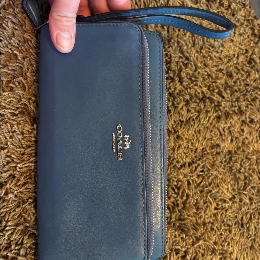 Coach Blue Wristlet Wallet